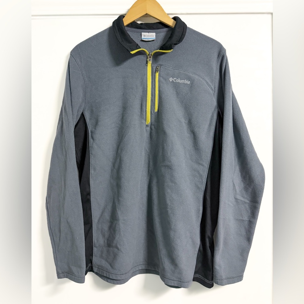 Columbia Men’s Large 1/4 Zip Fleece Pullover Gray Lightweight